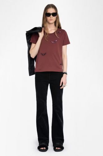T-shrit bordeaux avec ailes en relief ZADIG & VOLTAIRE | Marine