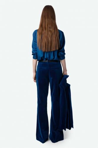 Pantalon flare en velours bleu ZADIG & VOLTAIRE | Marine