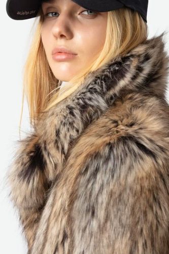  Manteau court en fausse fourrure marron naturel ZADIG&VOLTAIRE | Marine