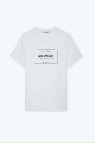 T-shirt blanc uni avec blason ZADIG & VOLTAIRE | Marine