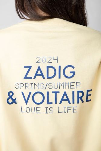 T-shirt en coton jaune clair ZADIG & VOLTAIRE | Marine