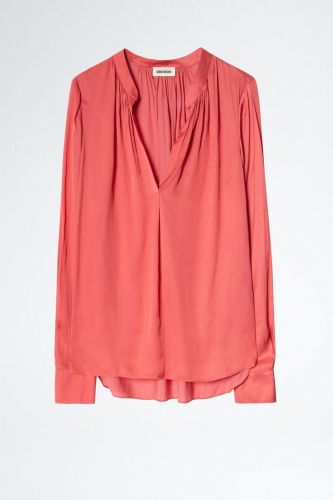 Zadig & Voltaire Vêtements chemise Corail femmes (Zadig-Chemise satin - TINK chemise satin corail) - Marine | Much more than shoes