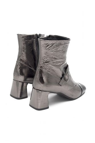 Boots en cuir vernis argenté ZINDA | Marine