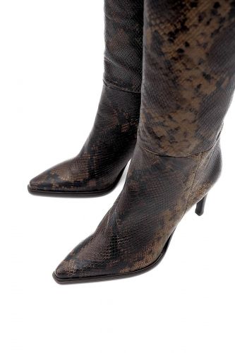 Botte en serpent brune ZINDA | Marine