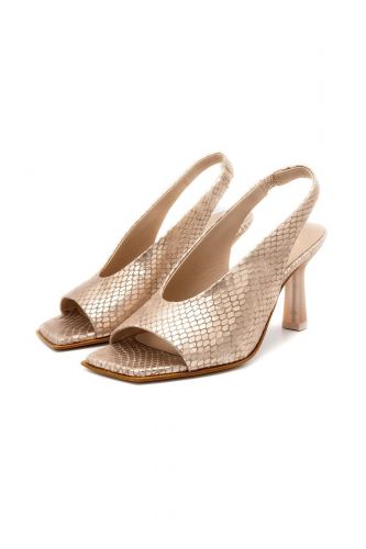 Zinda Sandale Or femmes (Bout ouvert python or - 1732S sandale or) - Marine | Much more than shoes
