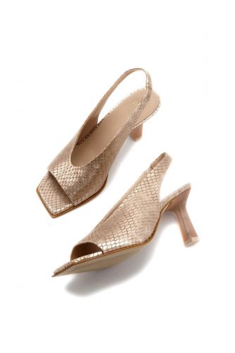 Zinda Sandale Or femmes (Bout ouvert python or - 1732S sandale or) - Marine | Much more than shoes