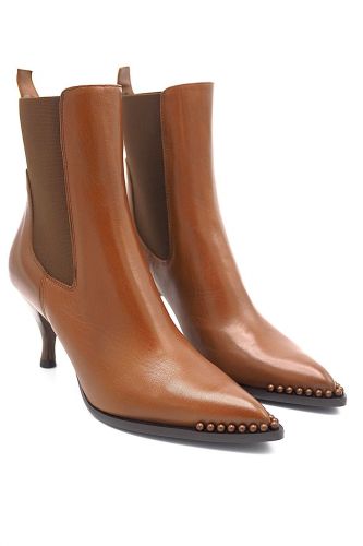 Boots chelsea en cuir cognac pointu ZINDA | Marine