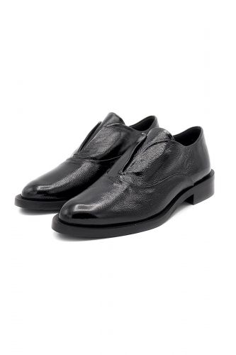 Mocassin en cuir vernis noir ZINDA | Marine