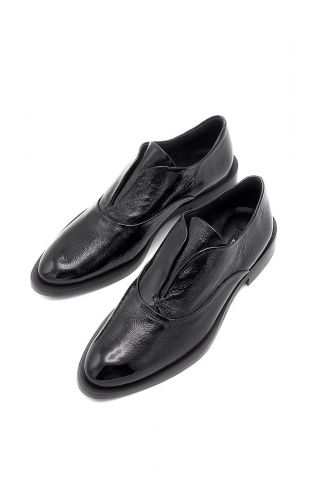 Mocassin en cuir vernis noir ZINDA | Marine