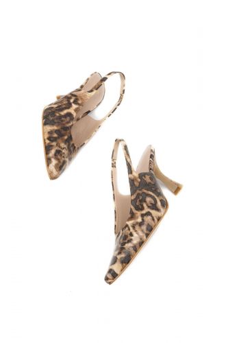 Zinda slingback Léo femmes (pointu talon haut léo cuir - 3109 léopard TH) - Marine | Much more than shoes