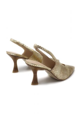 Zinda slingback Or femmes (pointu talon haut print snake - 3109 or TH) - Marine | Much more than shoes