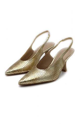 Zinda slingback Or femmes (pointu talon haut print snake - 3109 or TH) - Marine | Much more than shoes