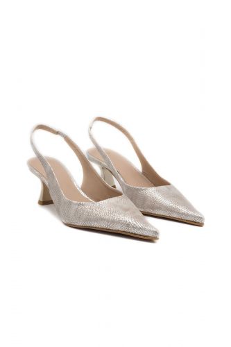 Zinda slingback Argent femmes (pointu talon moyen lizard - 2748 argentée) - Marine | Much more than shoes