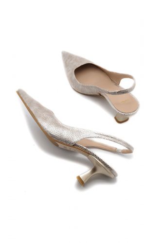 Zinda slingback Argent femmes (pointu talon moyen lizard - 2748 argentée) - Marine | Much more than shoes
