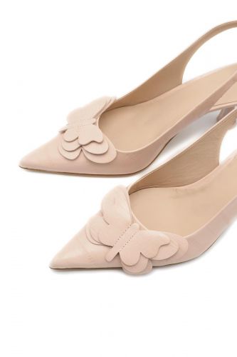 Zinda slingback Rose femmes (pointu talon moyen + papillon - 3102 papillon rose pale) - Marine | Much more than shoes