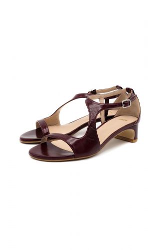 Zinda Sandale Bordeaux femmes (Sandale petit talon - 3506 burgundy vernis) - Marine | Much more than shoes