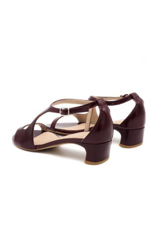 Zinda Sandale Bordeaux femmes (Sandale petit talon - 3506 burgundy vernis) - Marine | Much more than shoes