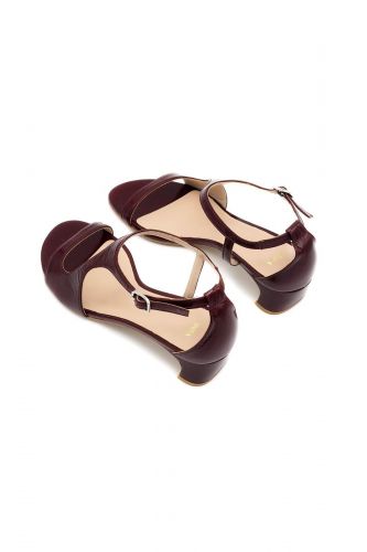 Zinda Sandale Bordeaux femmes (Sandale petit talon - 3506 burgundy vernis) - Marine | Much more than shoes
