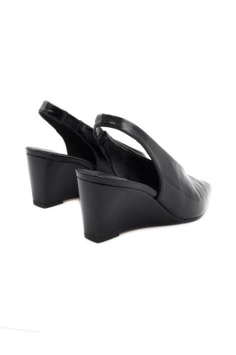Zinda slingback Noir femmes (Zeppa noir vernis - 3415 compensée noir) - Marine | Much more than shoes