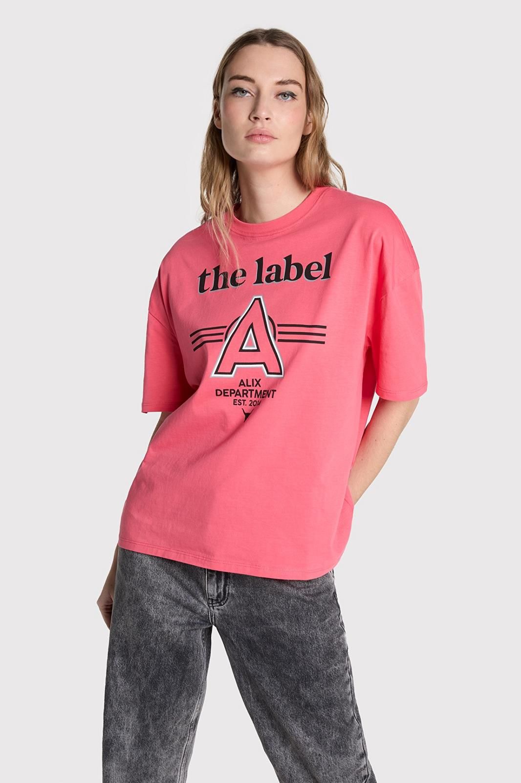 Alix The Label tee-Shirt Corail femmes (Tee - 2621 A noir) - Marine | Much more than shoes