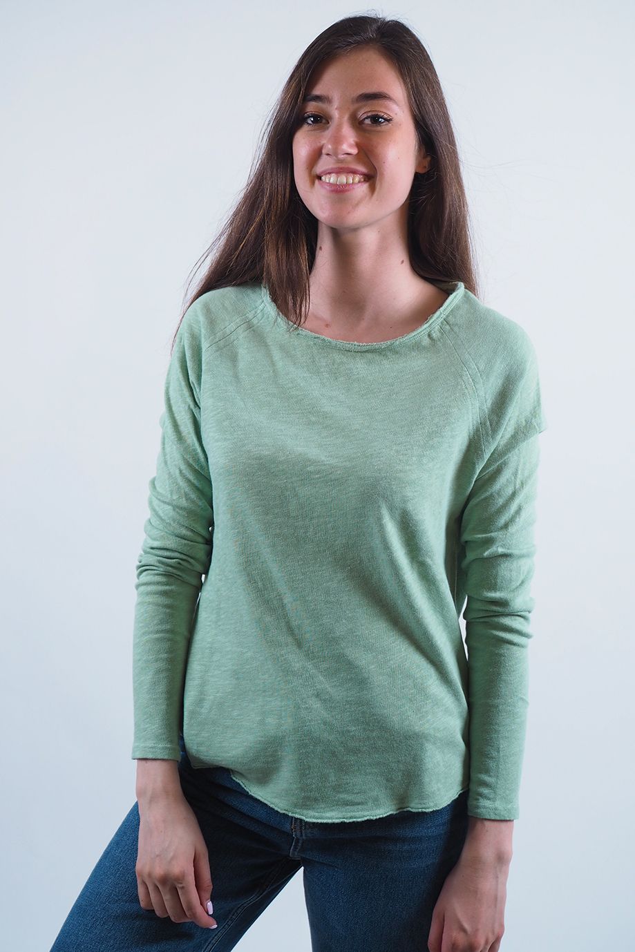 T-shirt col rond vert AMERICAN VINTAGE - Femme | Marine 