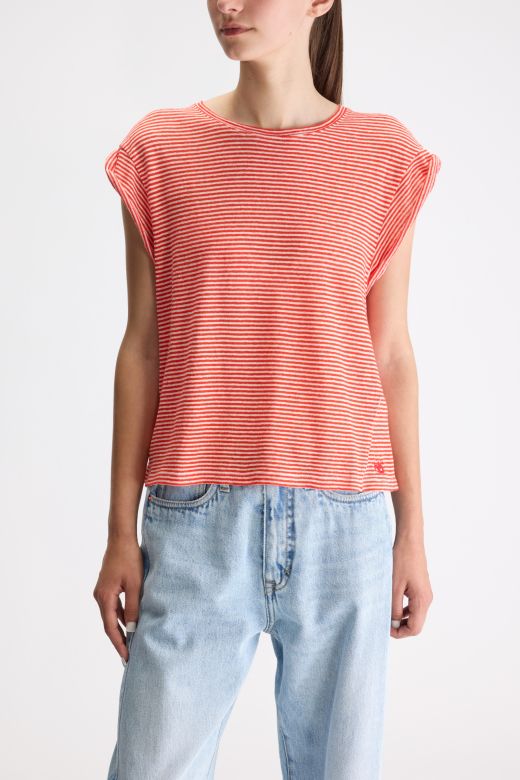 Bellerose tee-Shirt Blanc/rouge