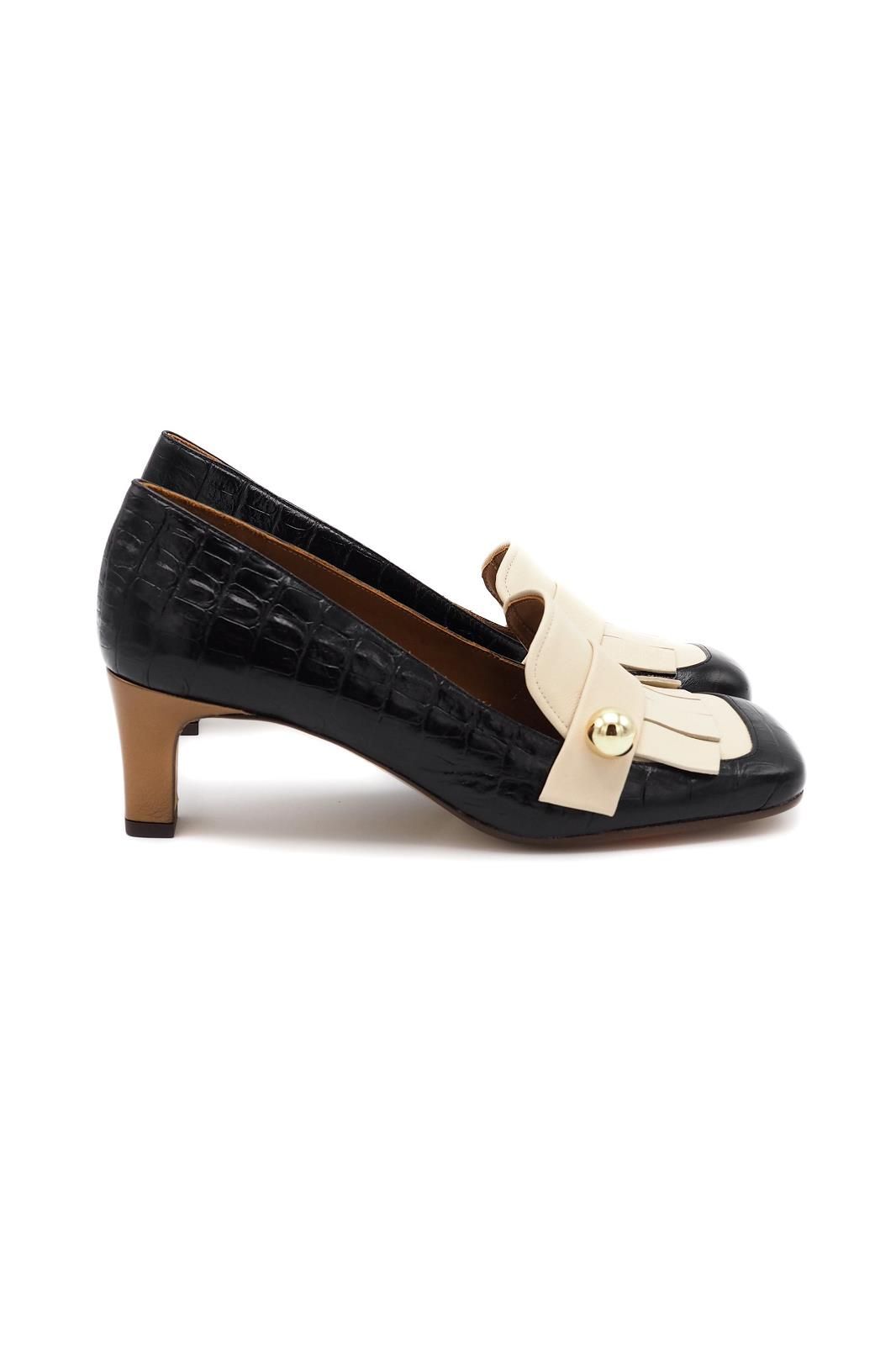 Mocassin en cuir bicolore à franges CHIE MIHARA | MARINE Auvelais