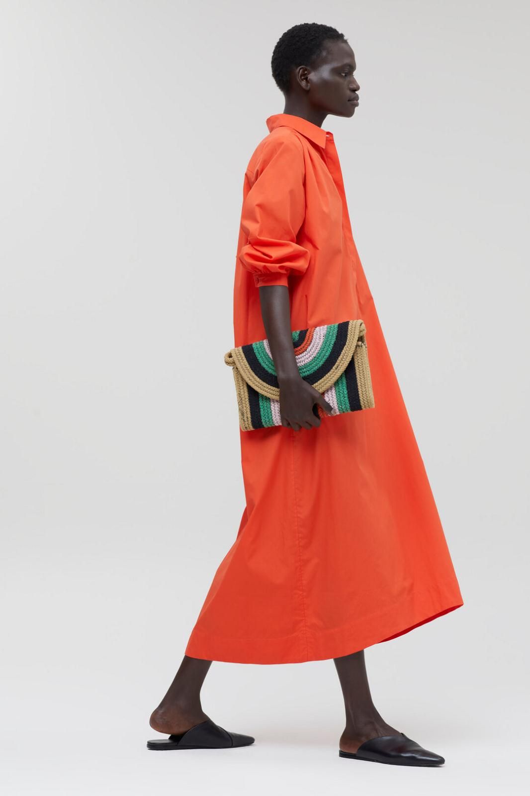 Robe longue en coton orange vif CLOSED | Marine