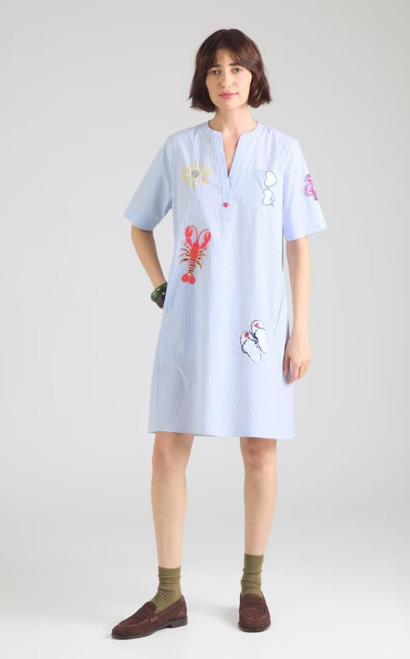 Grace robe Bleu/blanc