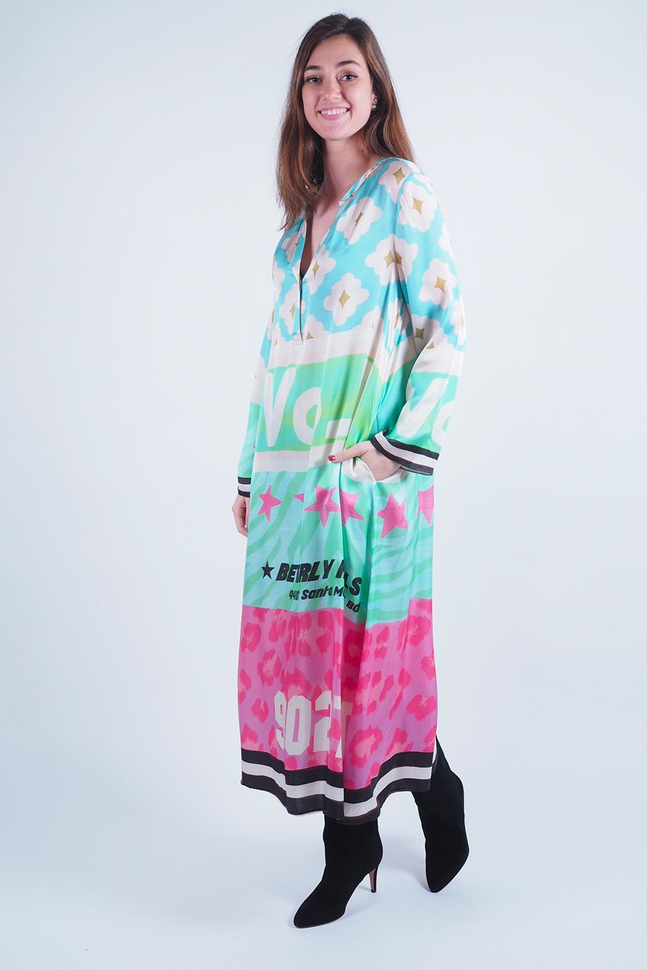 Longue robe multicolore pastel GRACE | Marine