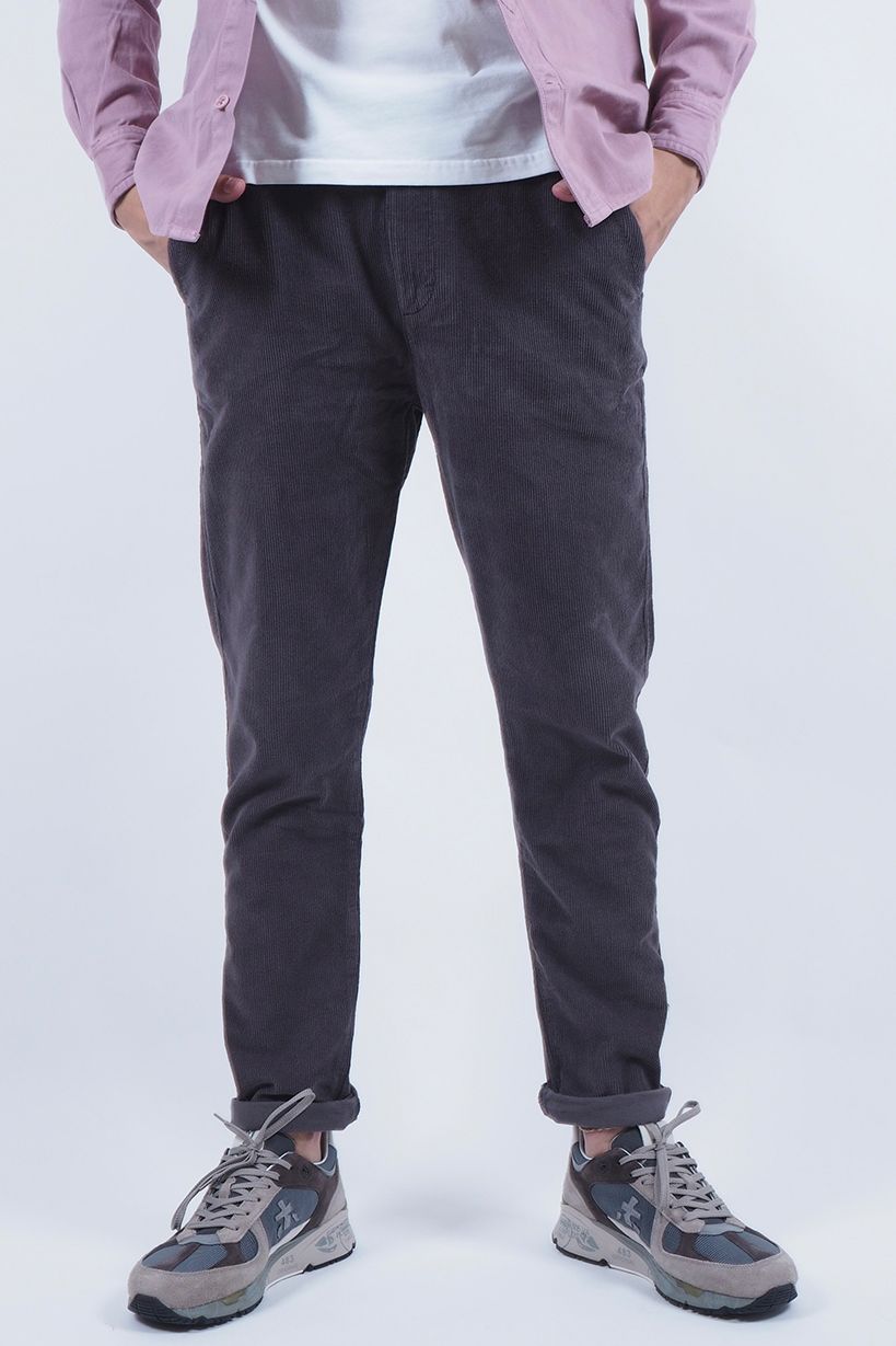Pantalon en velours gris asphalte HERO SEVEN | Marine