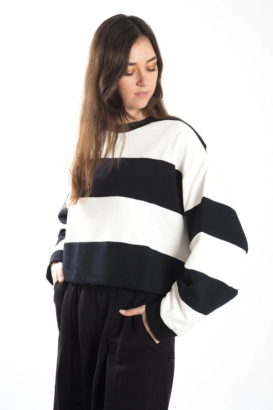 JOHNY sweat  Bleu/blanc