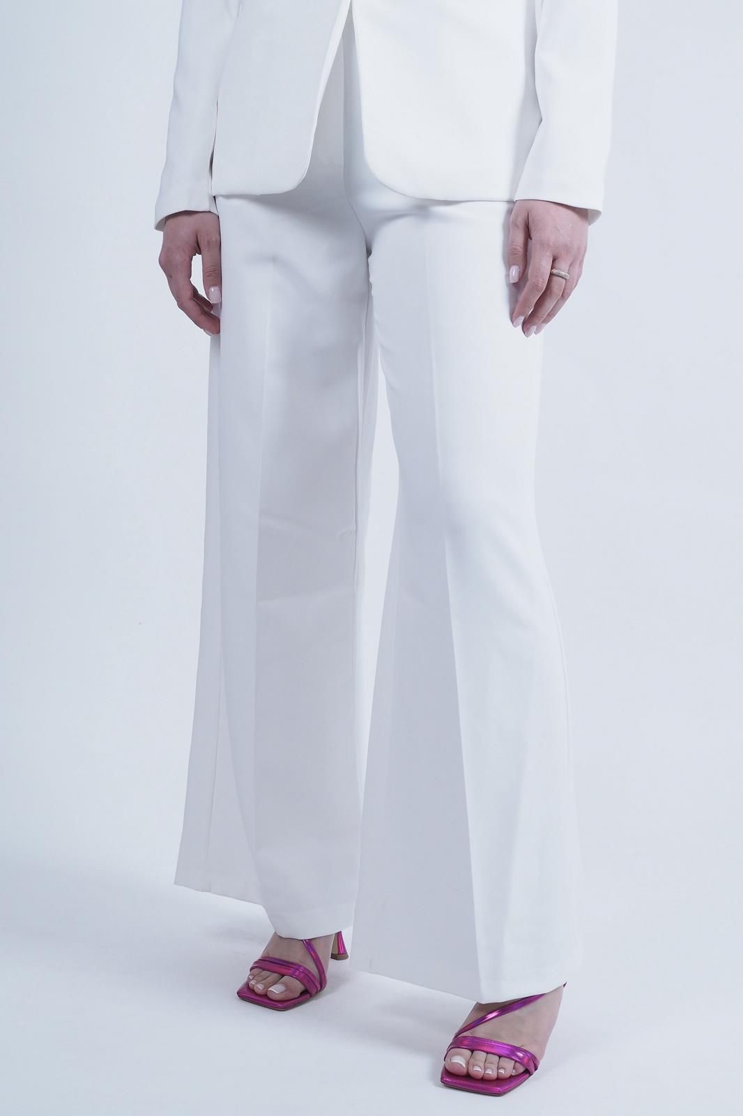 Pantalon blanc chic & large LOVE@ME | Marine