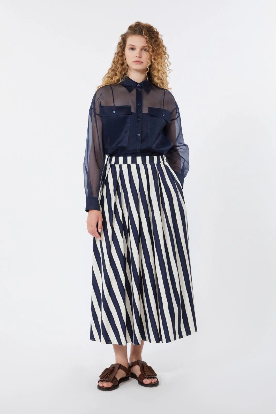 MaxMara-Weekend jupe Bleu/blanc