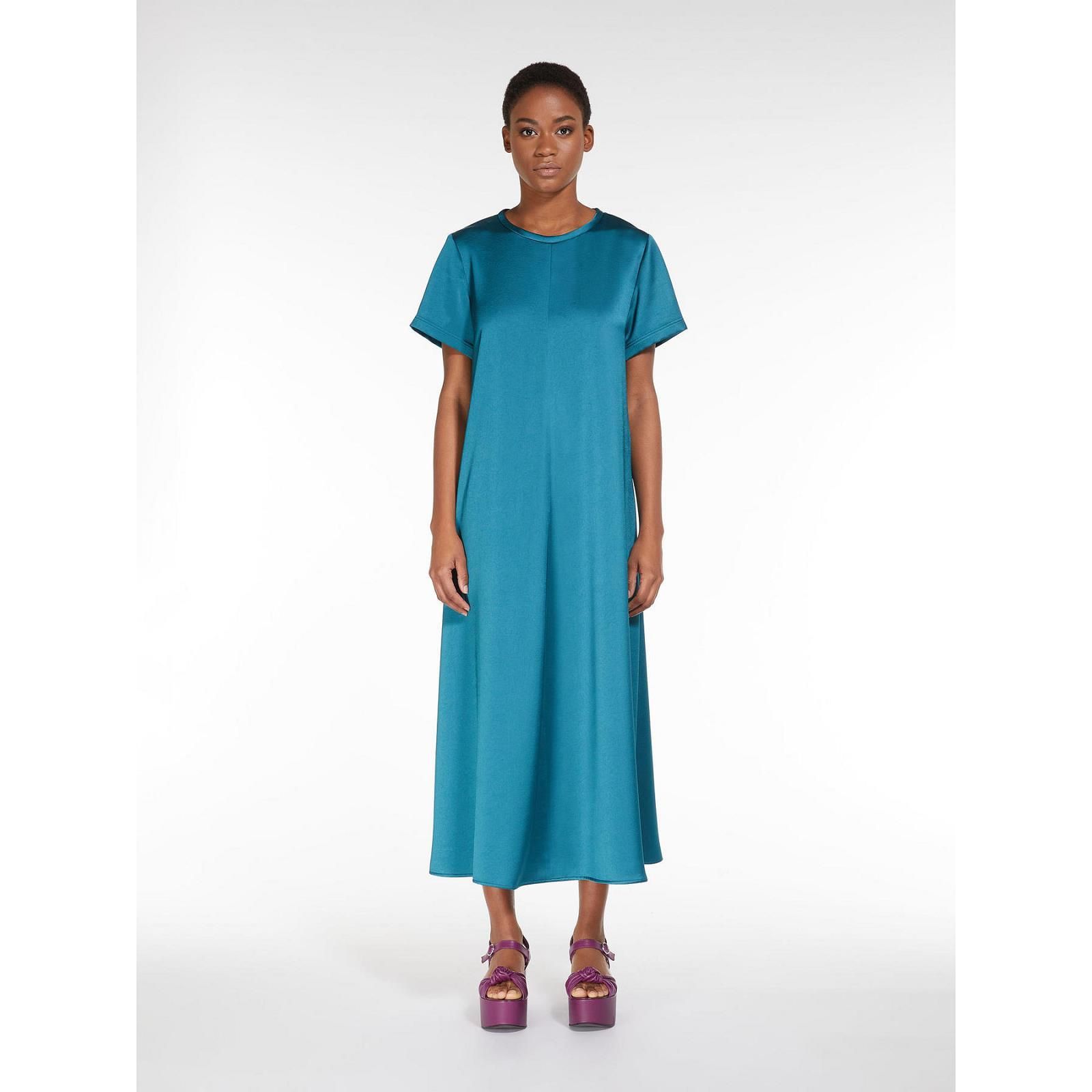 Robe turquoise satinée 