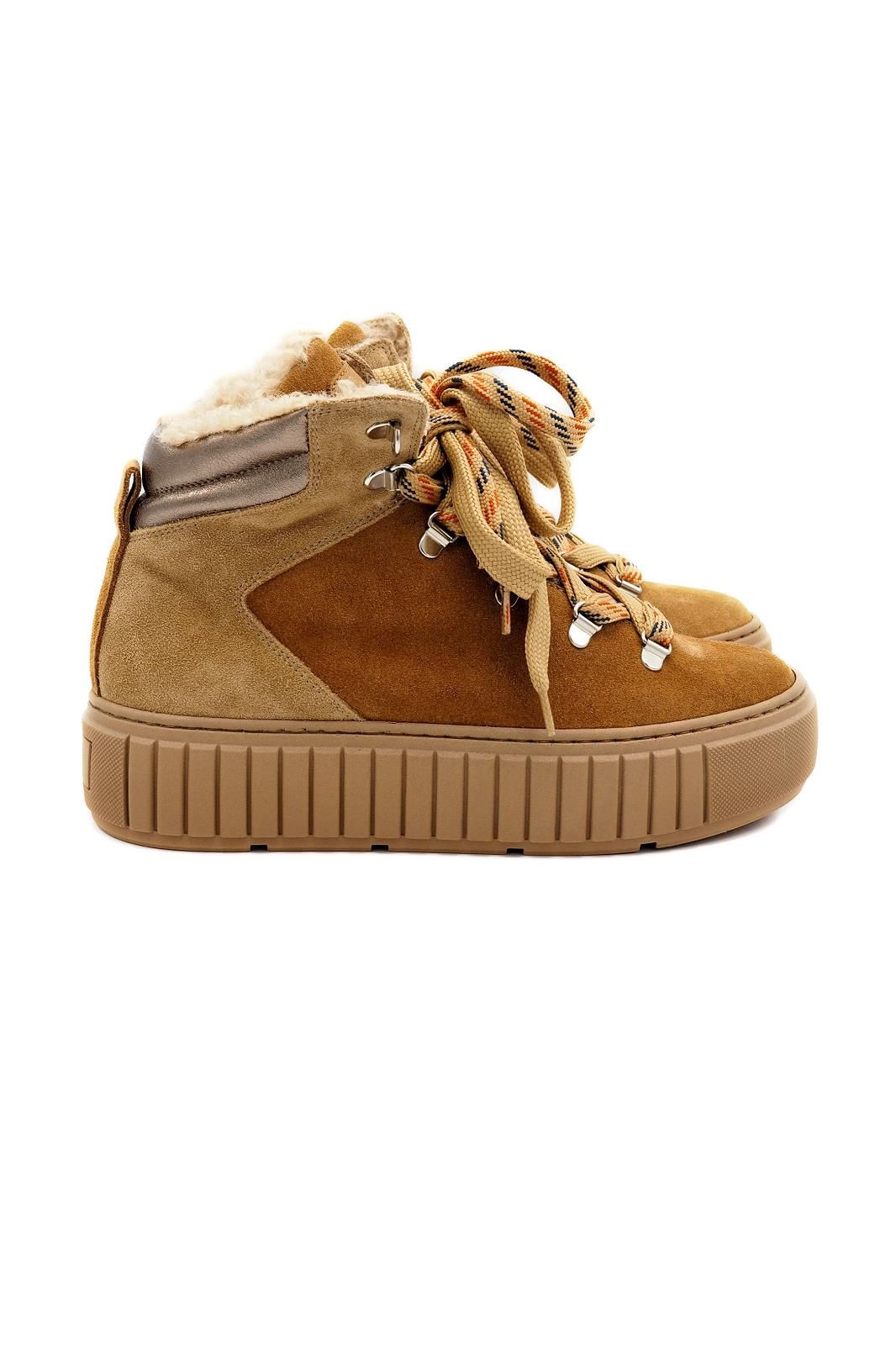 Boots fourrées style montagne camel MÉLINÉ | Marine