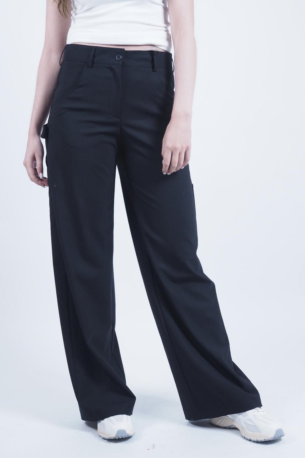 Pantalon noir imitation cargo NUD(E) | Marine