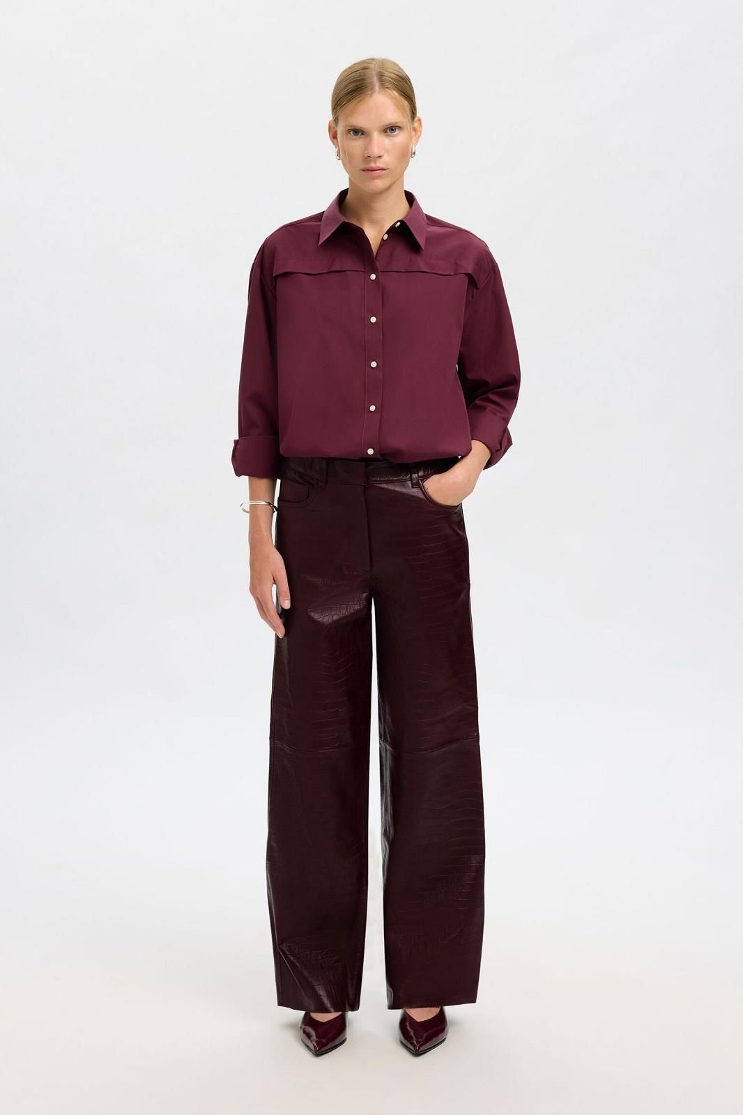 Selected Femme pantalon Bordeaux