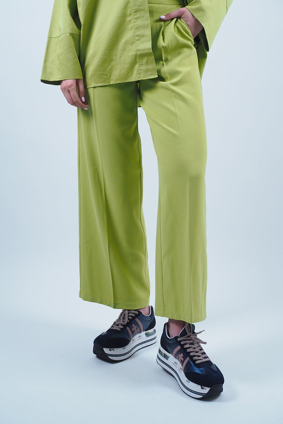Pantalon à pinces vert pomme SELECTED - Femme | Marine