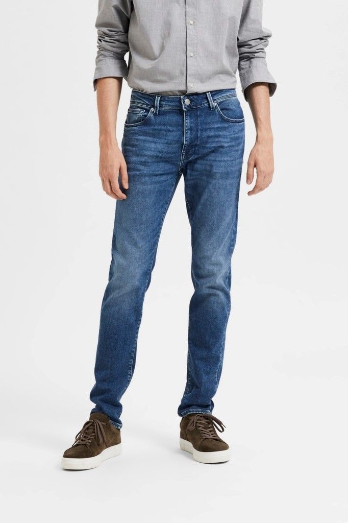 Jeans slim bleu SELECTED | Marine