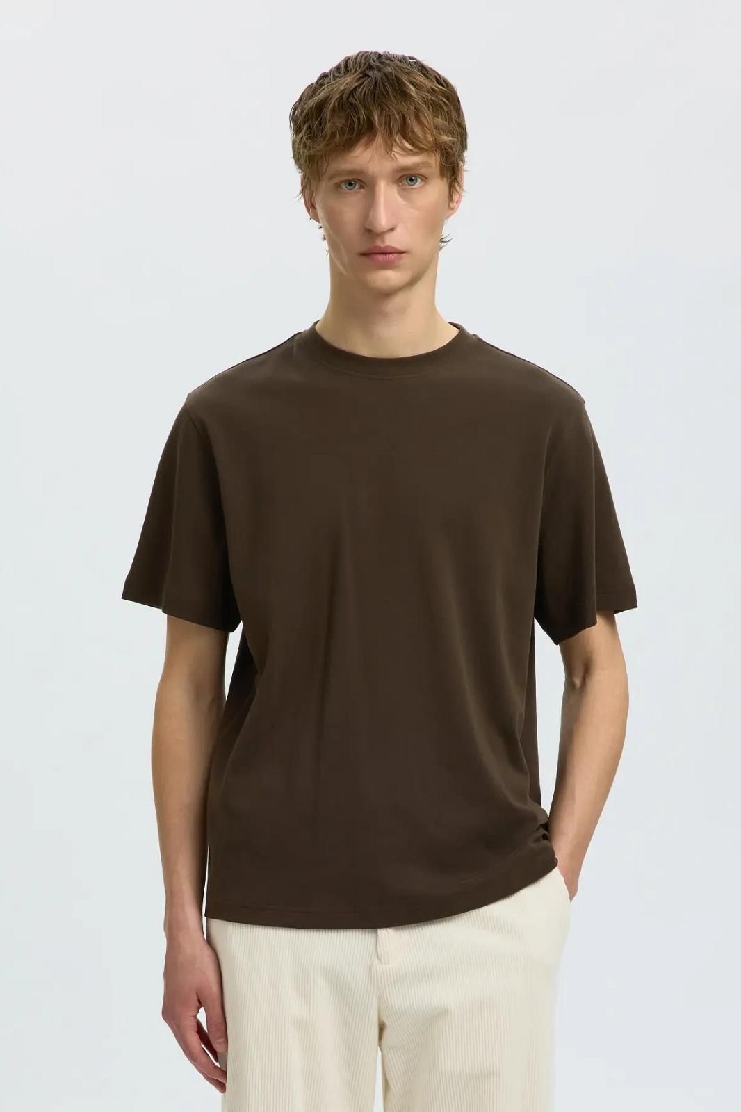Selected  Homme tee-Shirt Brun