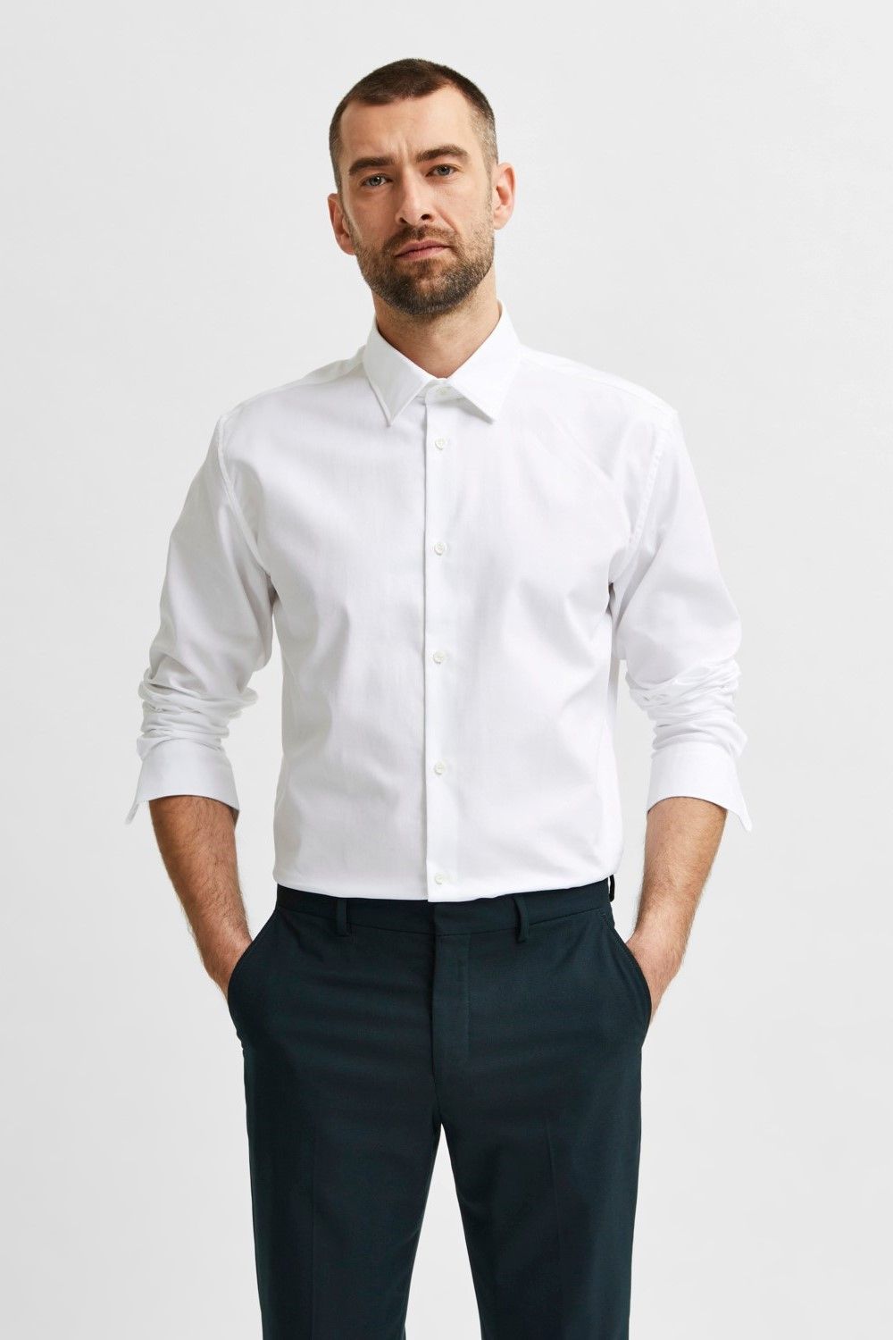 Chemise blanche unie SELECTED | Marine