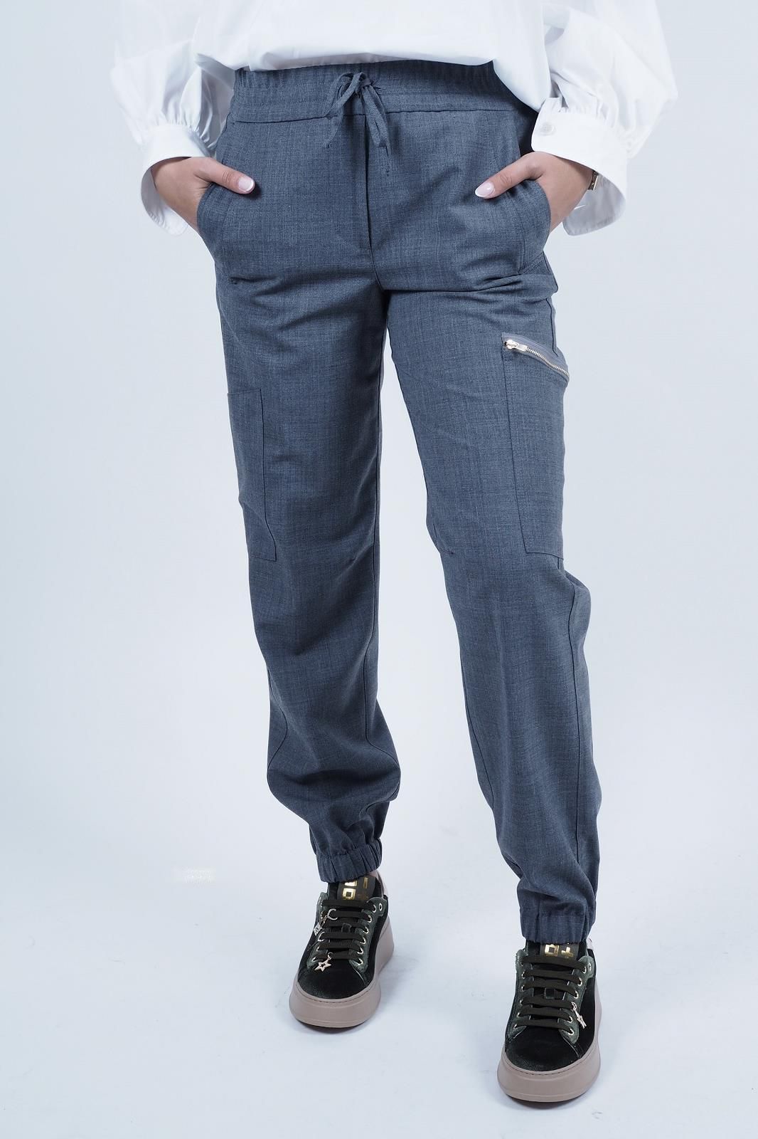 Pantalon chic & resseré gris SEMI-COUTURE | Marine