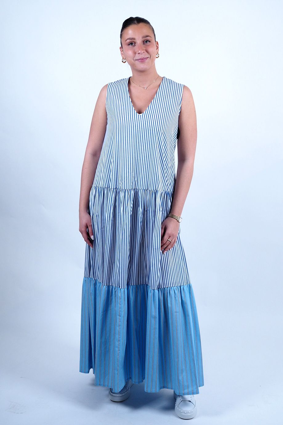 Longue robe lignée multi bleu SILVIAN HEACH | Marine