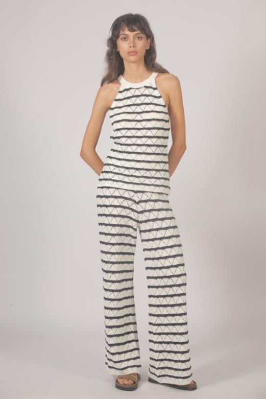 The Korner pantalon bleu/beige