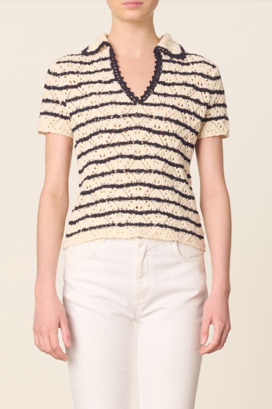 Vanessa Bruno polo Bleu/blanc