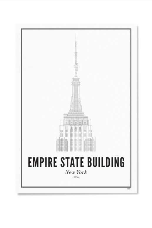 Map de l'EMPIRE State Building noir sur blanc WIJCK | Marine