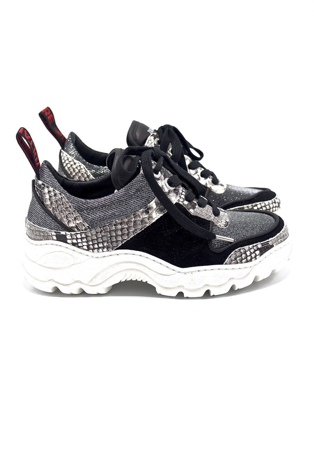 Zadig & Voltaire Accessoires basket bas Noir femmes (Z&V acc-Sneakers sem. technic - BLAZE cuir/pyton black&silver) - Marine | Much more than shoes