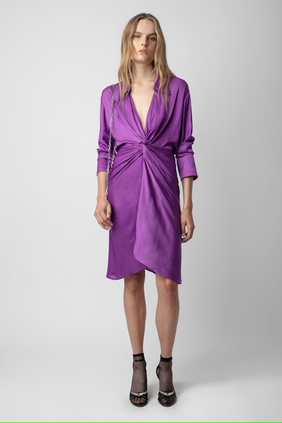 Robe mi-longue en satin violet ZADIG & VOLTAIRE | Marine