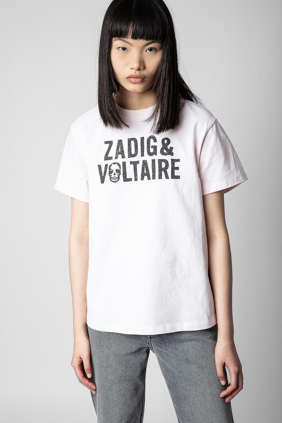 Zadig & Voltaire Vêtements tee-Shirt Rose femmes (écriture ZADIG + TDM - OMMA TS rose) - Marine | Much more than shoes